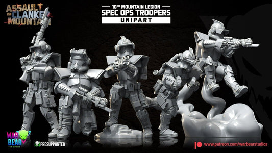10 Clone Mountain Spec Ops Star Wars Legion RPG Shatterpoint compatible War Bear