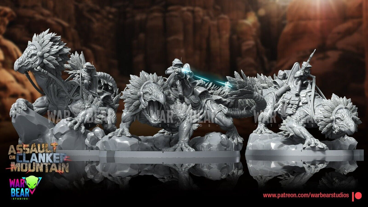 x3 Clone Troop Lizard Riders Star Wars Legion Shatterpoint compatible War Bear