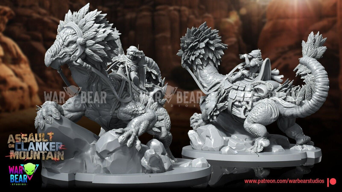 x3 Clone Troop Lizard Riders Star Wars Legion Shatterpoint compatible War Bear