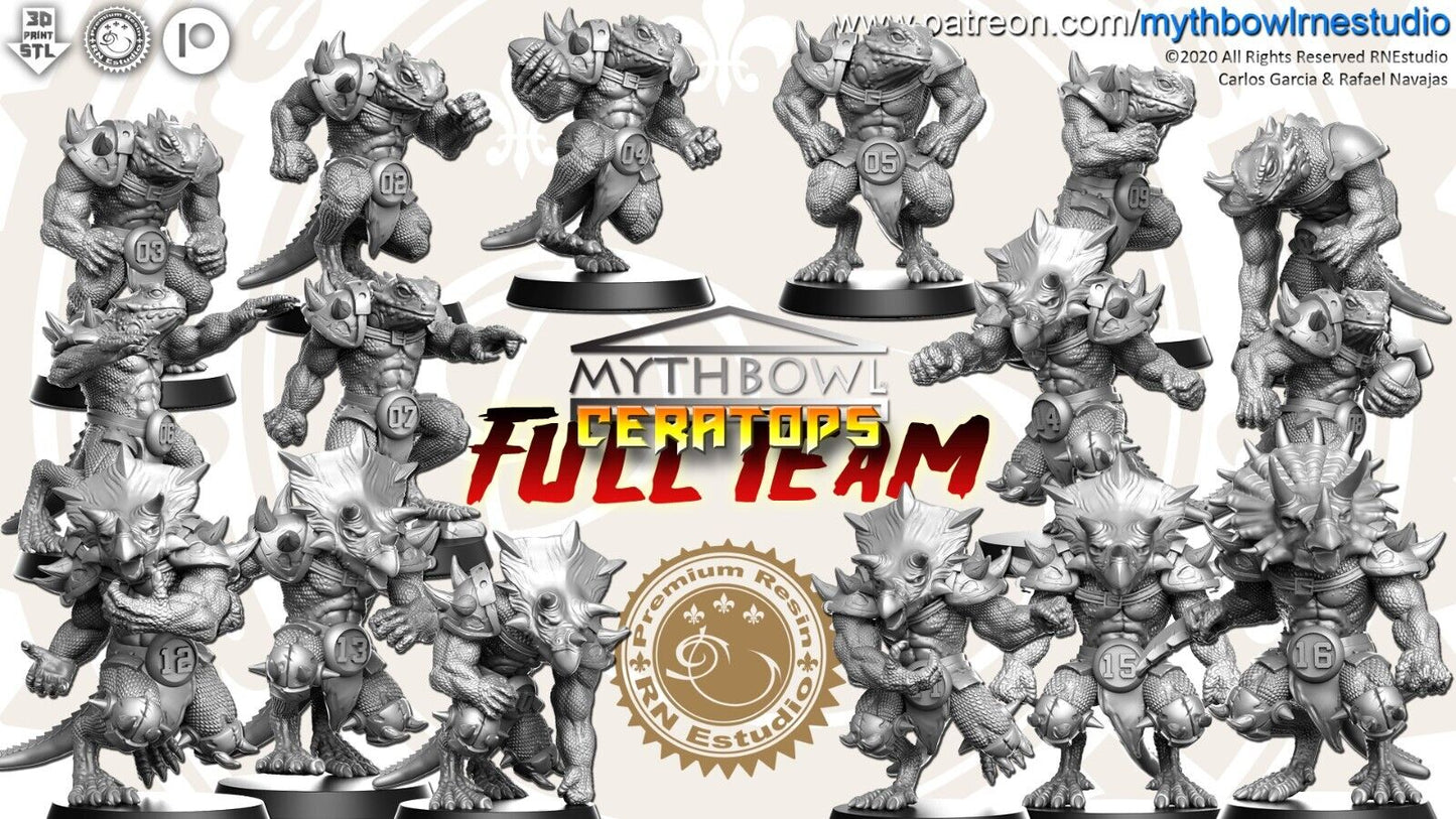 Lizardmen Fantasy Football Team - RN Estudio Mythbowl Ceratops