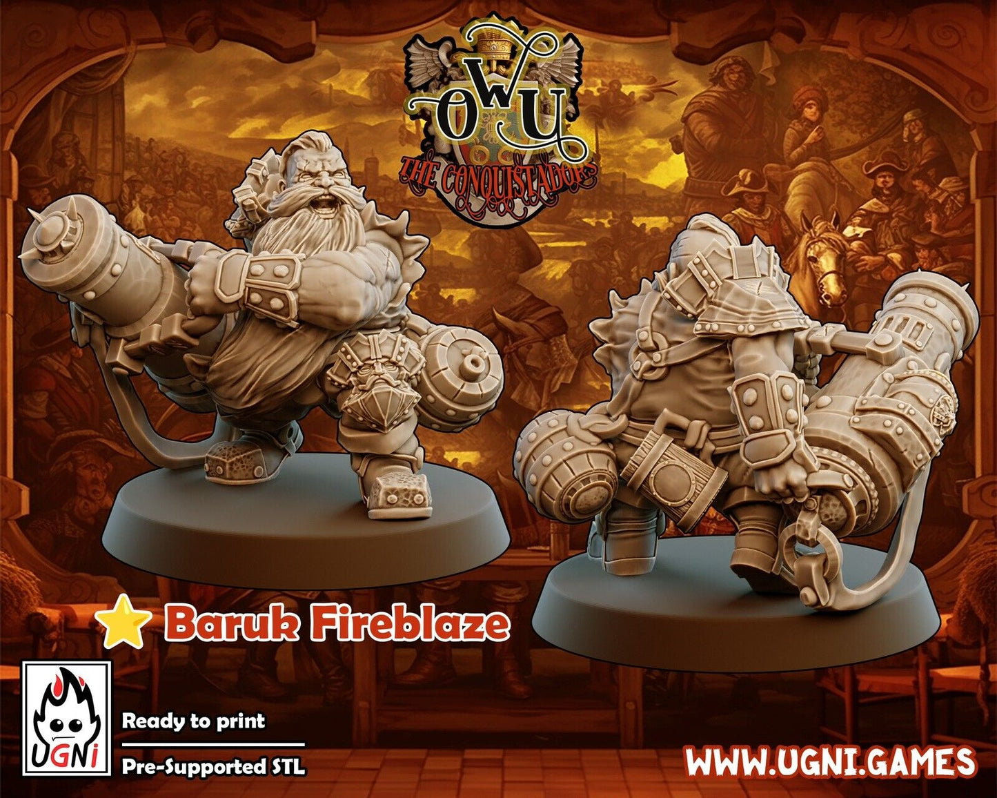 Dwarf Baruk Fireblaze Star Player Fantasy Football - UGNI