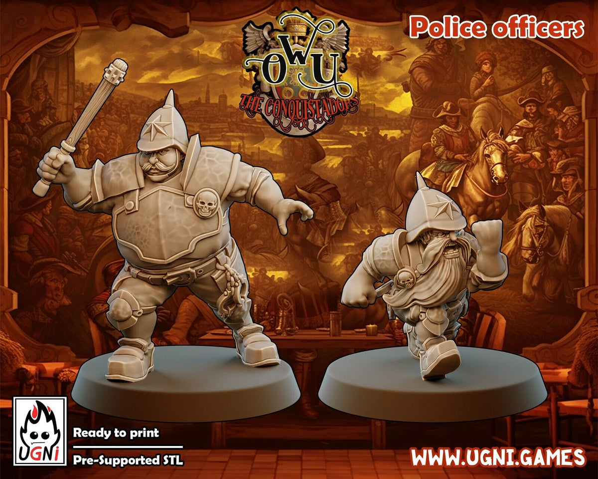 Human & Dwarf Policemen - Support Staff Fantasy Football - UGNI