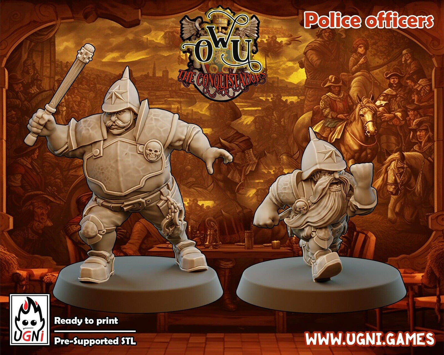 Human & Dwarf Policemen - Support Staff Fantasy Football - UGNI