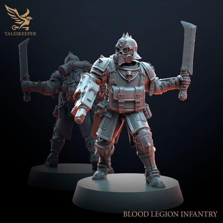 BLOOD LEGION TROOPS V2 proxy Grimdark , OPR , Sci-Fi, Fantasy wargame TalesKeeper