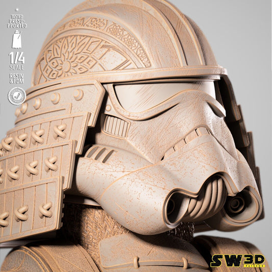 Imperial Storm Trooper Samurai Star Wars themed 3D Bust Sculpture by SW3D