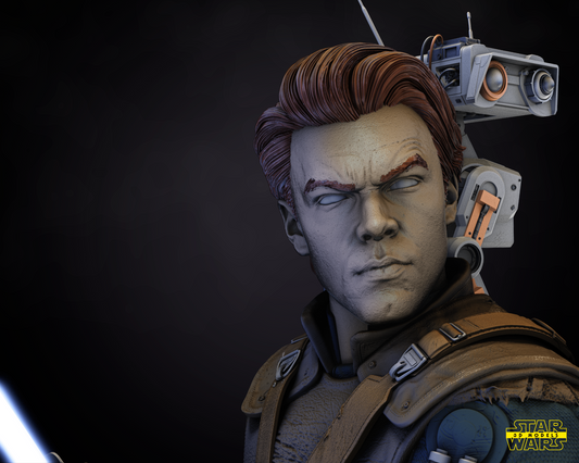 Cal kestis Star Wars themed 3D Bust Sculpture by SW3D