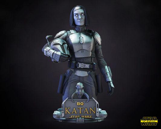 Bo-katan cryze Star Wars themed 3D Bust Sculpture by SW3D