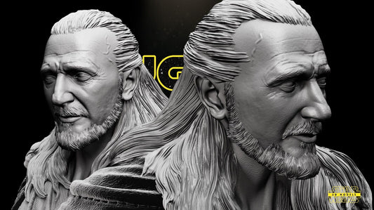 Qui gon jinn Star Wars themed 3D Bust Sculpture by SW3D