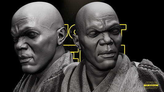 Mace Windu Star Wars themed 3D Bust Sculpture by SW3D