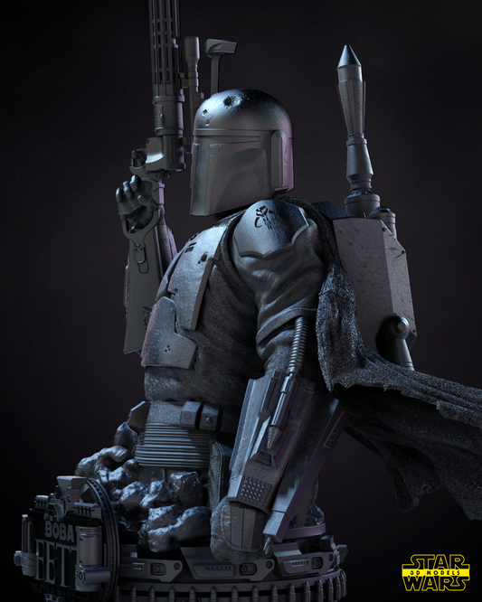 Boba Fett Star Wars themed 3D Bust Sculpture by SW3D