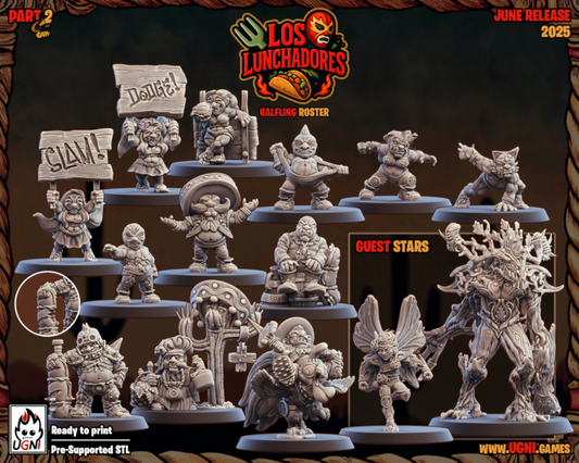 Halfling / Gnome 'Los Lunchadores' Fantasy Football Team Ugni + Support staff + Star Players