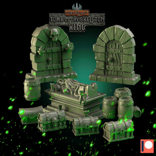 D&D Fantasy RPG gaming set - studio miniatures Tomb of the Skeleton King