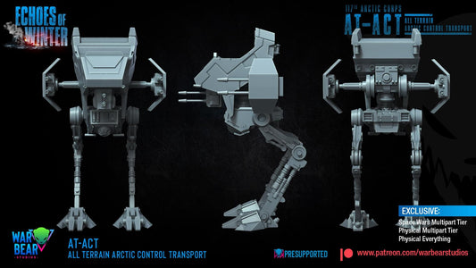 Warbear artic snow at-act walker - star wars legion / shatterpoint compatible