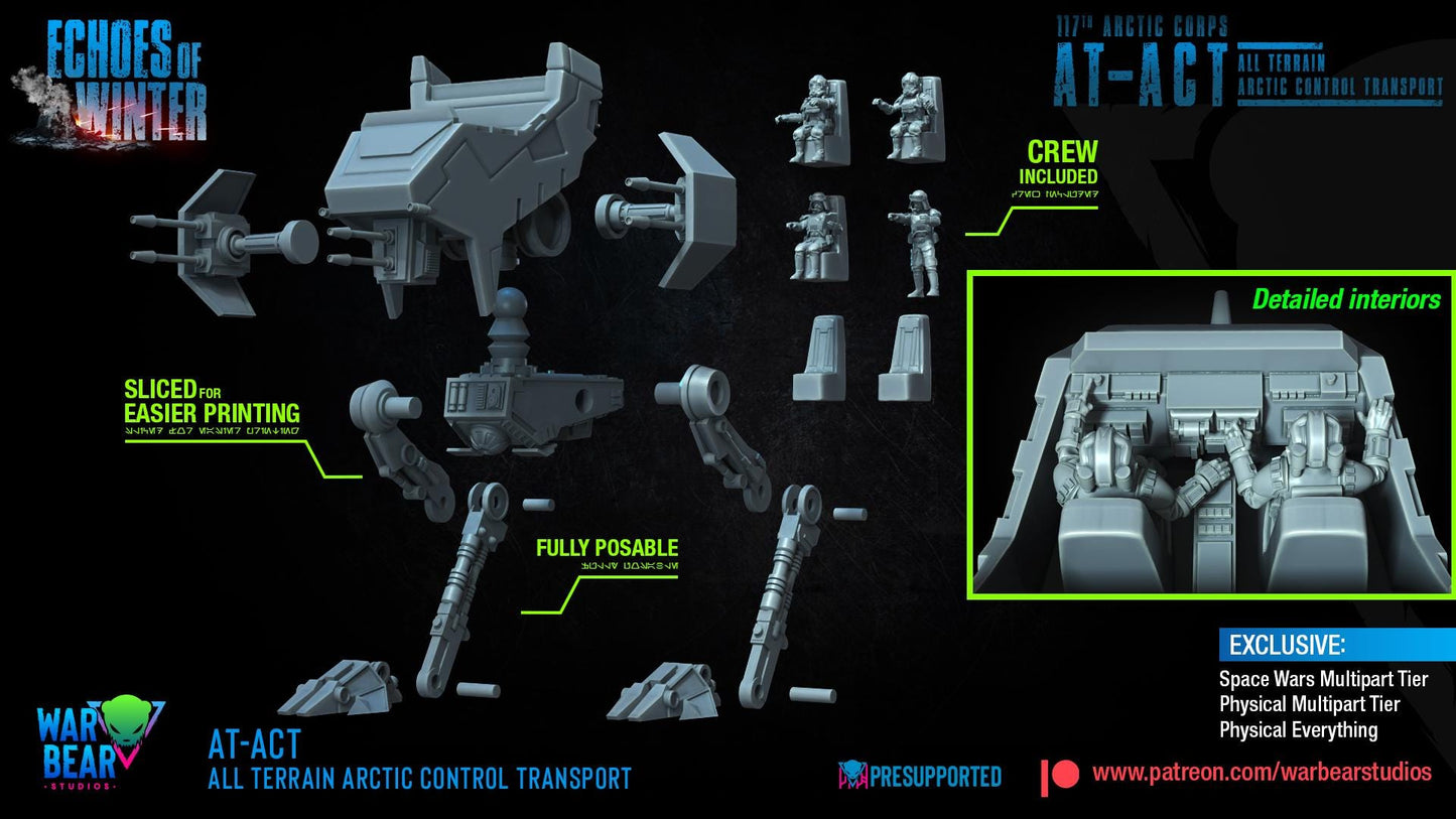 Warbear artic snow at-act walker - star wars legion / shatterpoint compatible