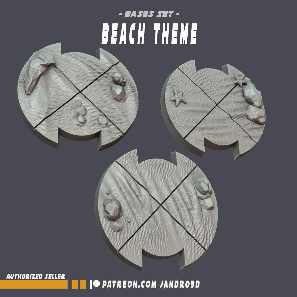 Beach bases 27mm / 50mm -star wars legion compatible jandro3d