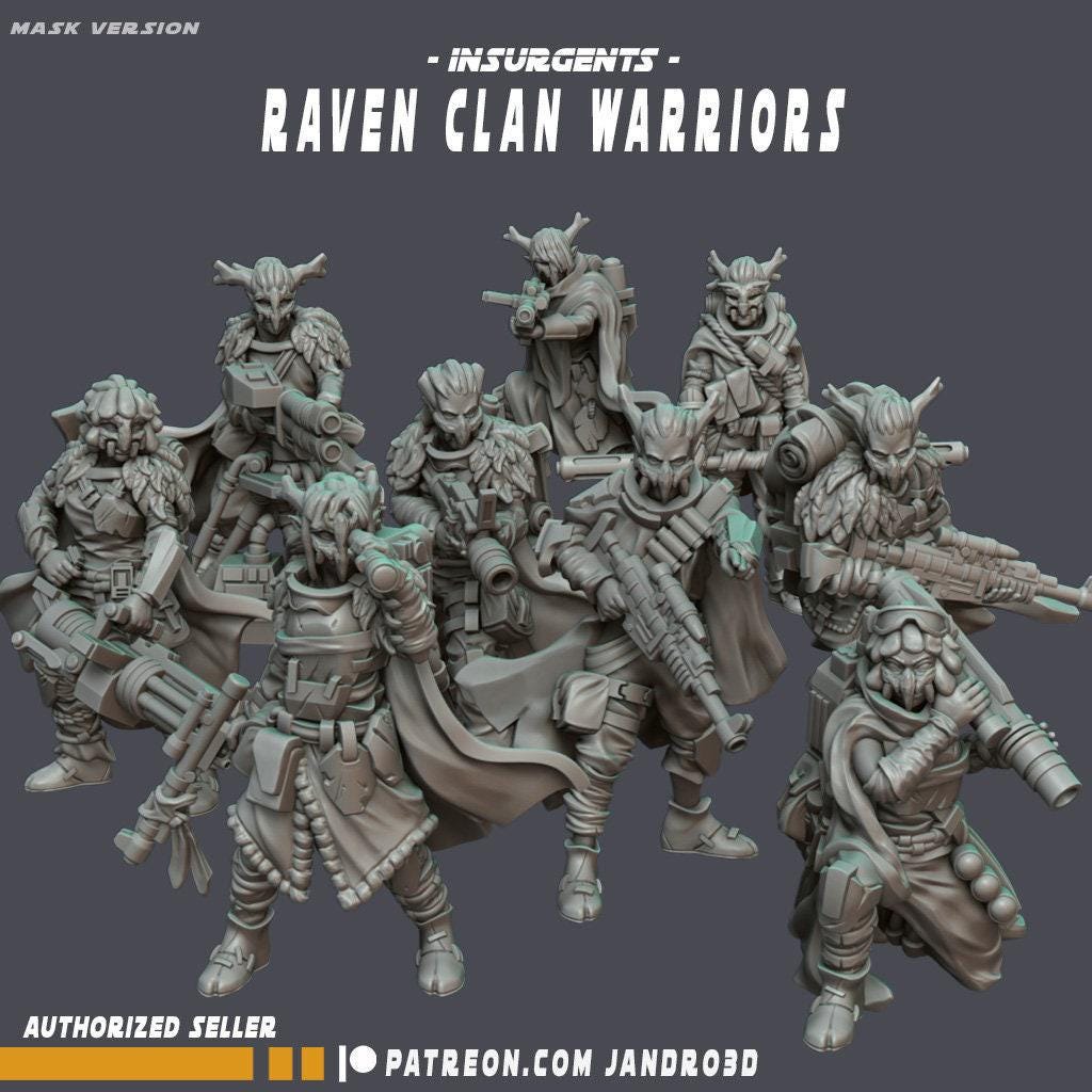 9 x insurgents raven clan warriors -star wars legion compatible jandro3d