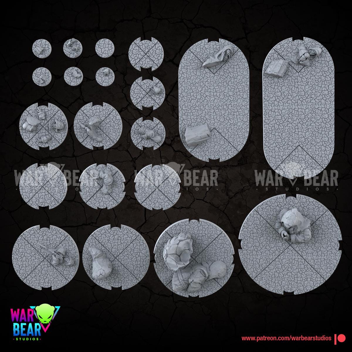Canyon of the sorcerers bases (28mm, 50mm, 70mm, 100mm) star wars legion warbear