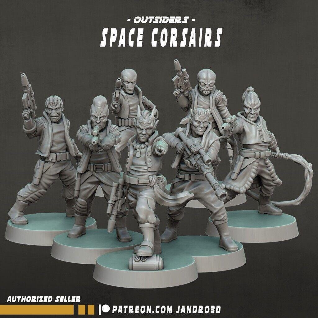 7 x outsiders space corsairs star wars legion compatible jandro3d