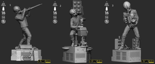 Cantina band sculptures star wars themed 3d bust / sculpture by sw3d