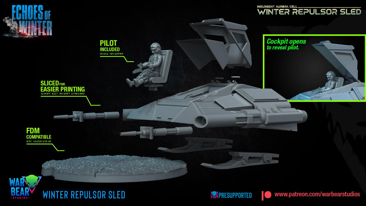 Imperial repulsor artic winter sled star wars legion rpg shatterpoint war bear