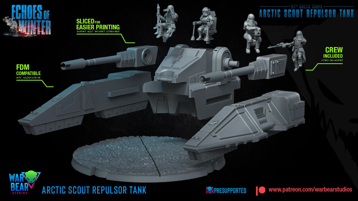 Imperial artic scout repulsor tank star wars legion rpg shatterpoint war bear
