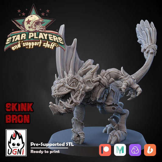 2x Lizardmen Skink Brobl & Bron Fantasy Football Star Player UGNI