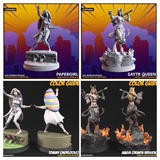 Magik, Tommy, Bastion, Ebony Man, Storm, Famine, Triton, Deathbird, Archangel Proxy Superhero - Crisis Protocol compatible C27 Minis