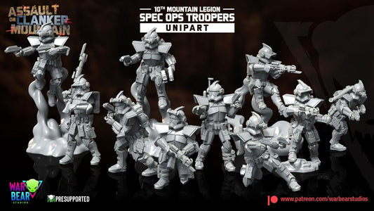 10 Clone Mountain Spec Ops Star Wars Legion RPG Shatterpoint compatible War Bear