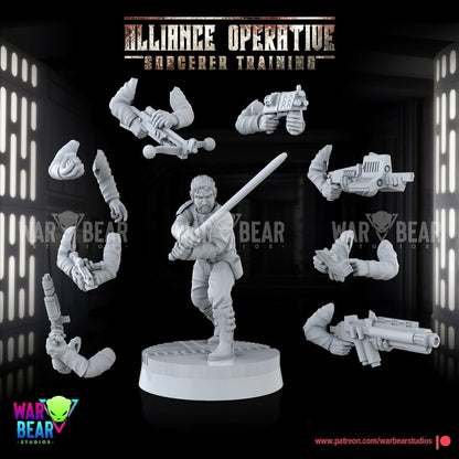 Jedi Kyle w/Multi weapons Star Wars RPG Legion Shatterpoint compatible War Bear