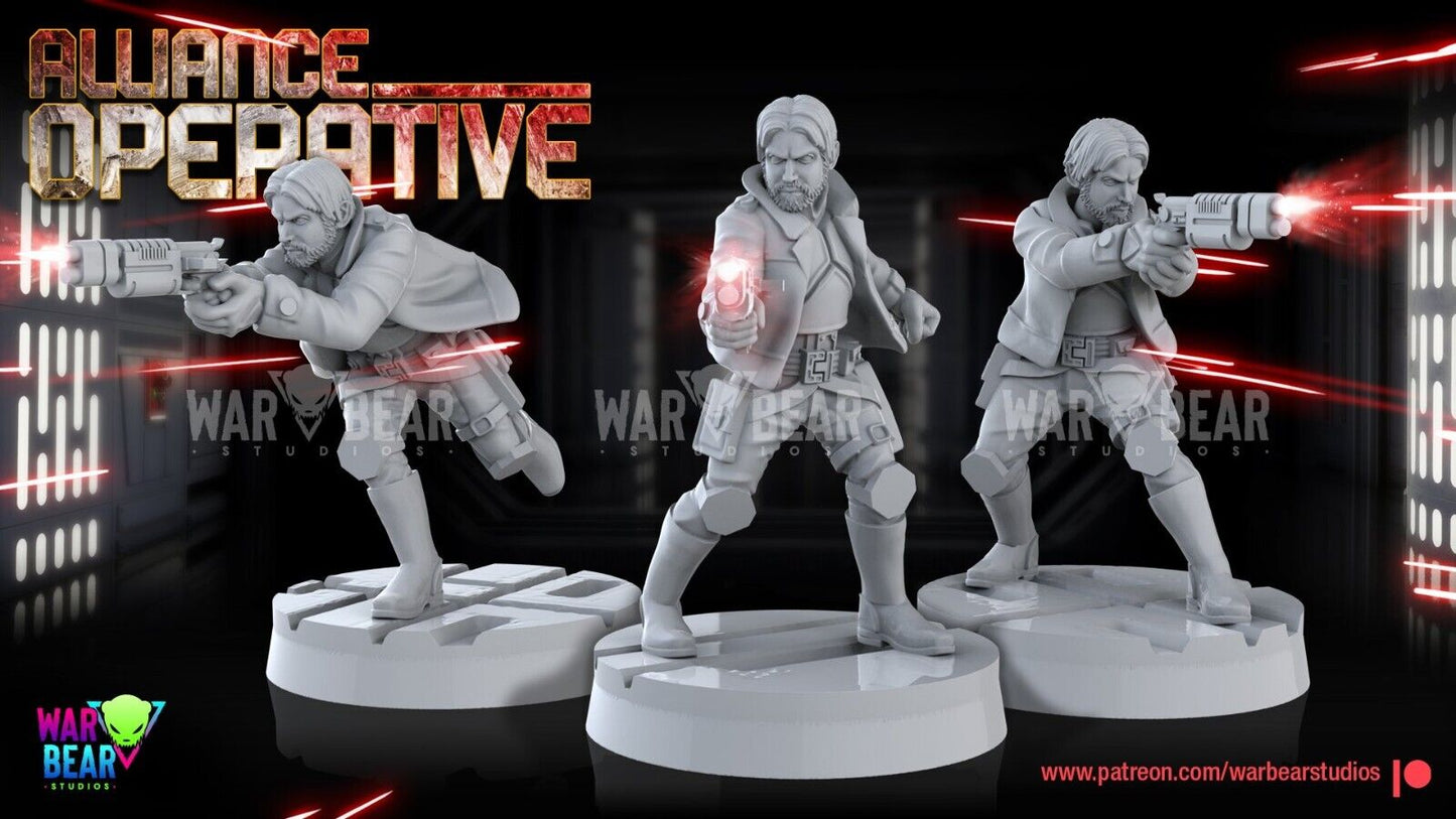 3 Alliance Operative Katar Star Wars RPG Legion Shatterpoint compatible War Bear