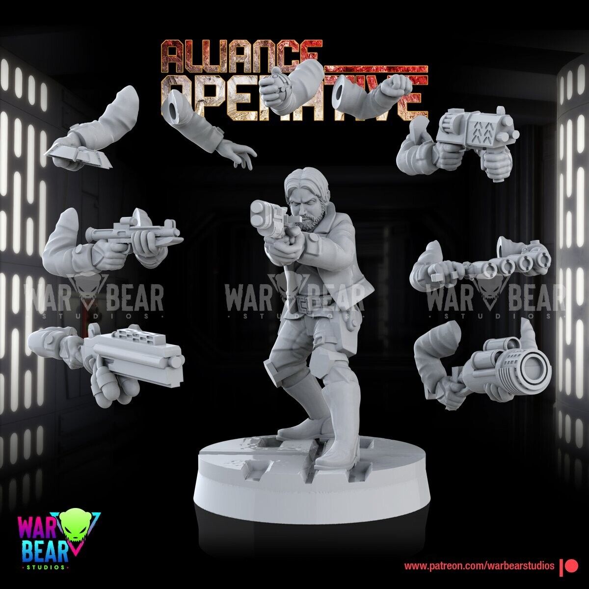 3 Alliance Operative Katar Star Wars RPG Legion Shatterpoint compatible War Bear