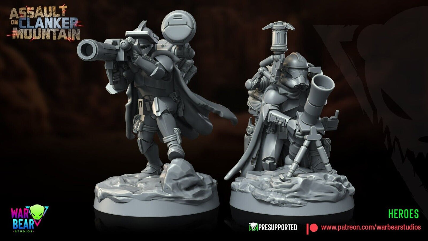 2 Clone Troop Heavy Weap Star Wars RPG Legion Shatterpoint compatible  War Bear