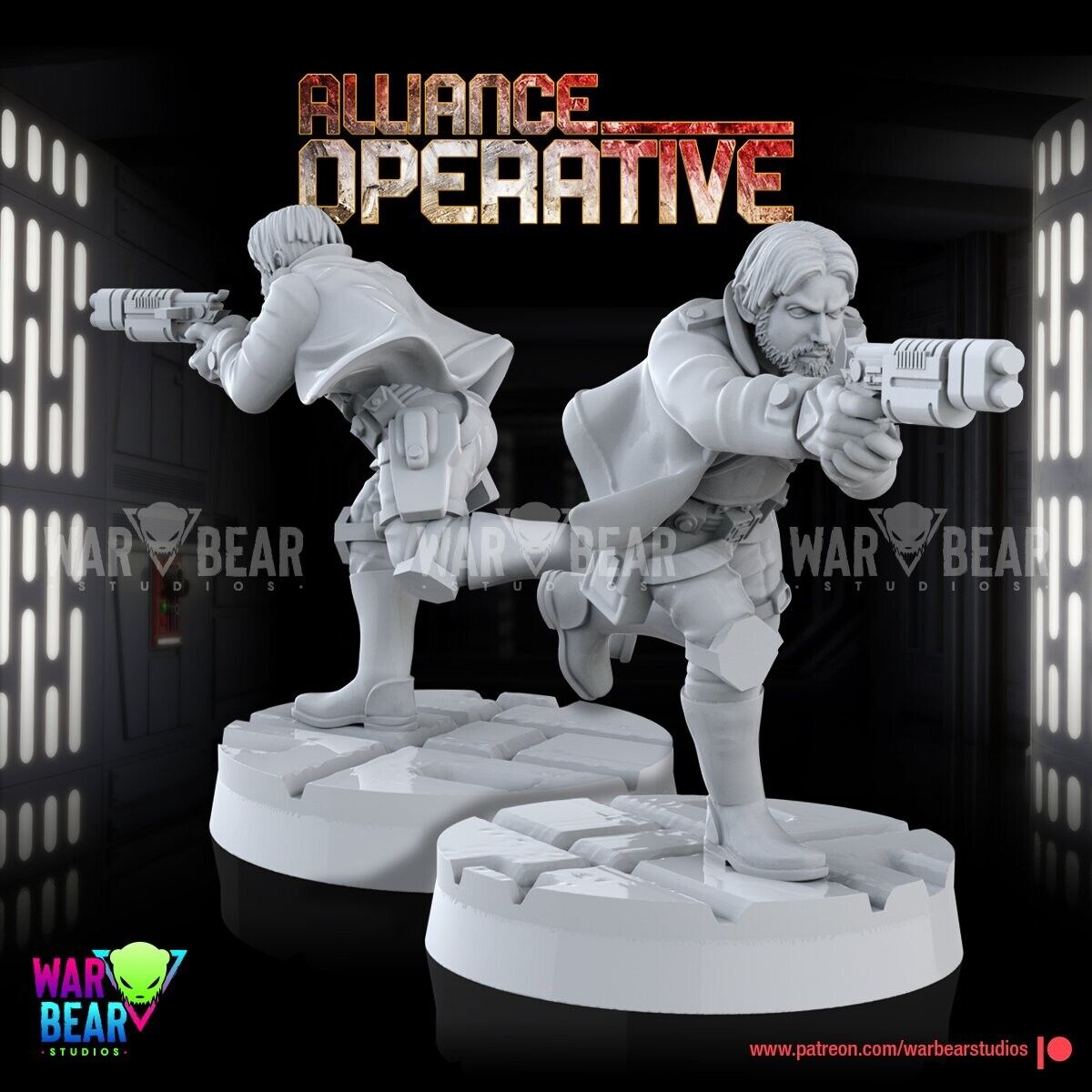 3 Alliance Operative Katar Star Wars RPG Legion Shatterpoint compatible War Bear