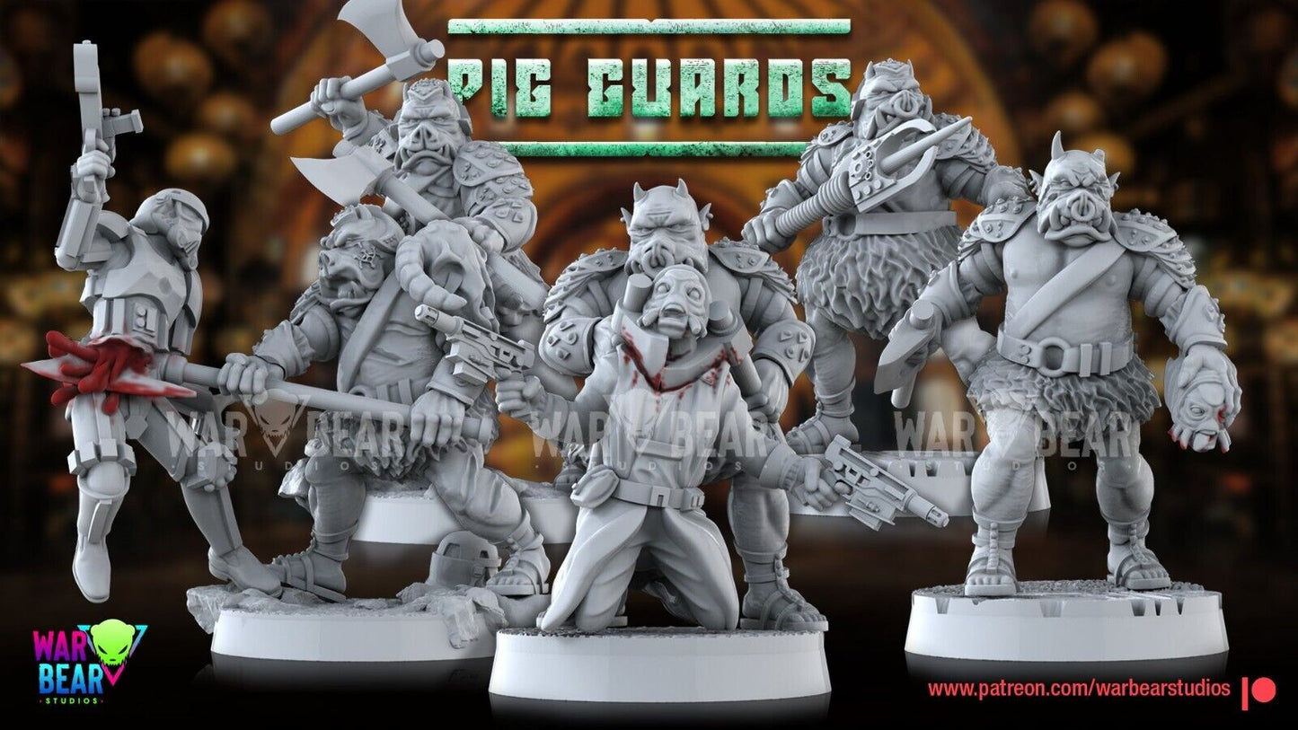 5 Gamorrean Pig Guards Star Wars RPG Legion Shatterpoint compatible - War Bear