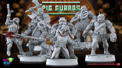 5 Gamorrean Pig Guards Star Wars RPG Legion Shatterpoint compatible - War Bear