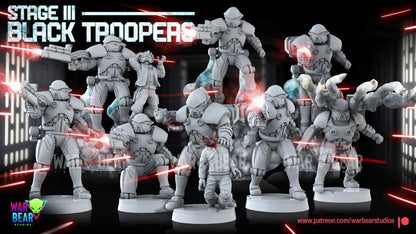 8 Stage III Black Troopers Star Wars RPG Legion Shatterpoint compatible War Bear