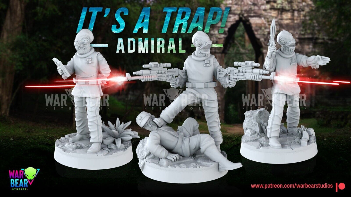3 Rebel Admiral Ackbar Star Wars RPG Legion Shatterpoint compatible War Bear