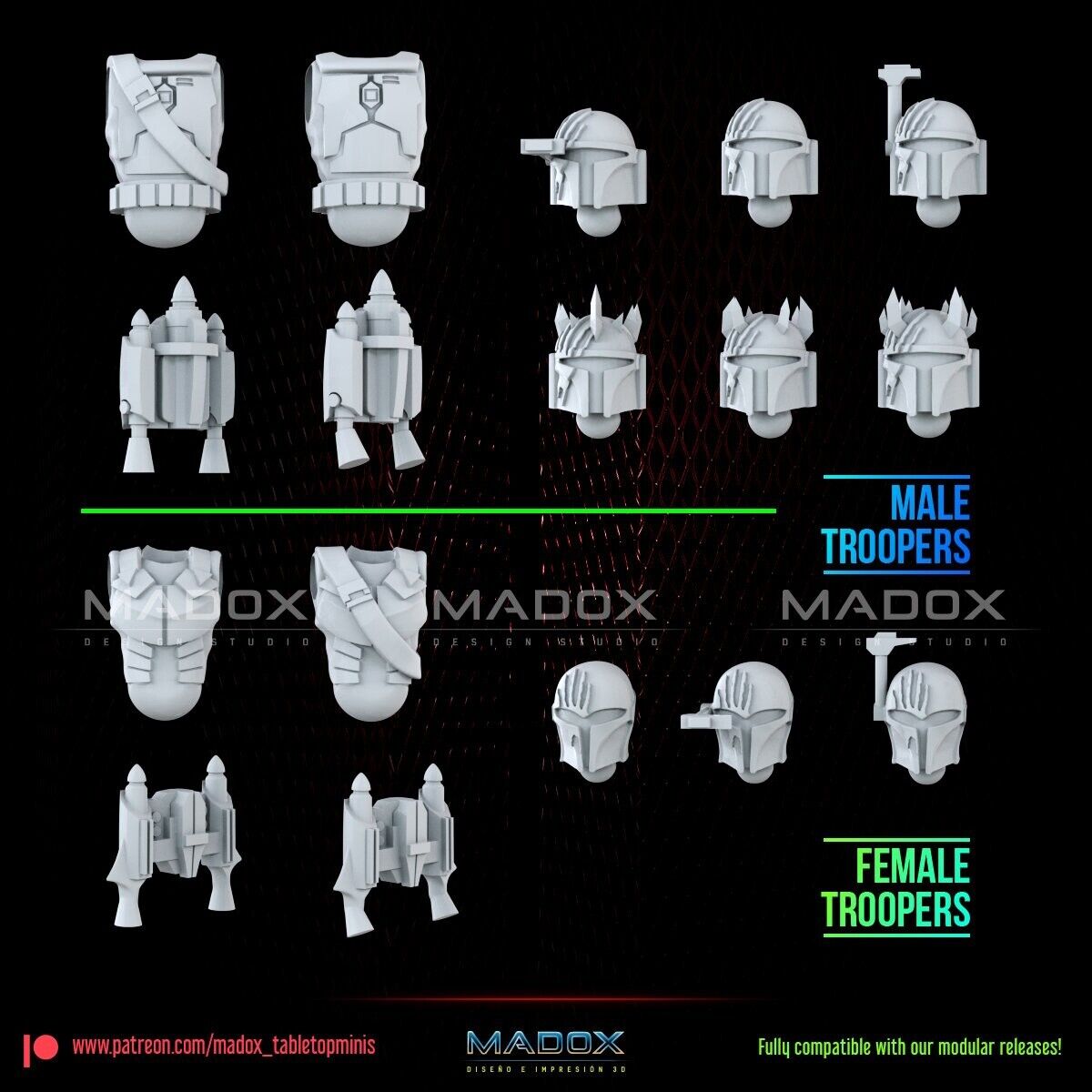 10 Mandalorian Commandos Star Wars Legion RPG Shatterpoint compatible War Bear
