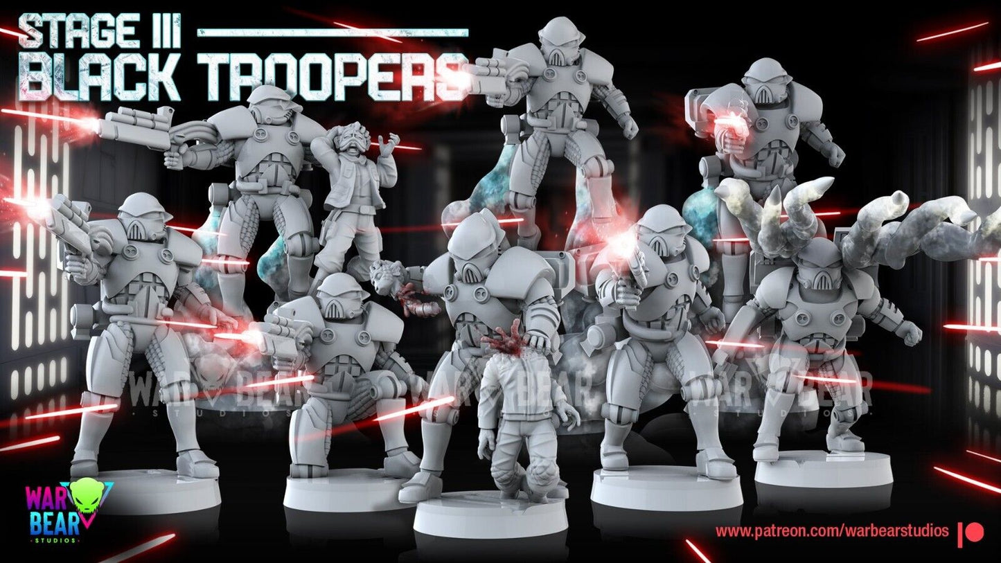 8 Stage III Black Troopers Star Wars RPG Legion Shatterpoint compatible War Bear