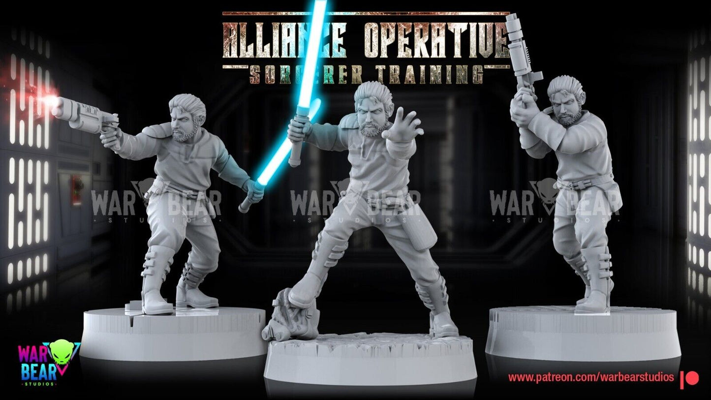 Jedi Kyle w/Multi weapons Star Wars RPG Legion Shatterpoint compatible War Bear