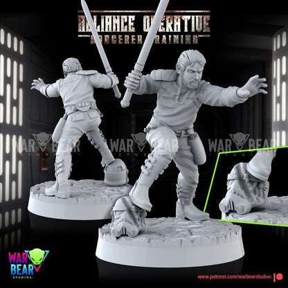 Jedi Kyle w/Multi weapons Star Wars RPG Legion Shatterpoint compatible War Bear