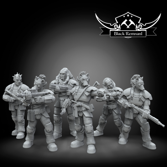 6 Armored syndicate soldiers Star Wars RPG / Legion / Shatterpoint Black Remnant