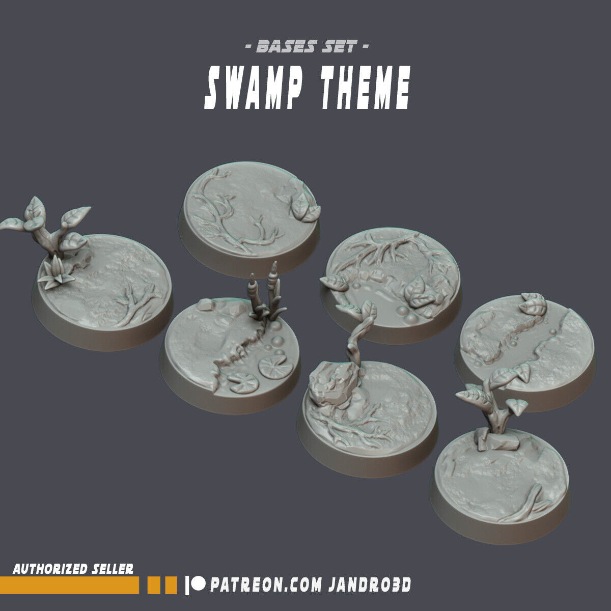 Swamp bases 27mm / 50mm  -Star Wars Legion compatible Jandro3D