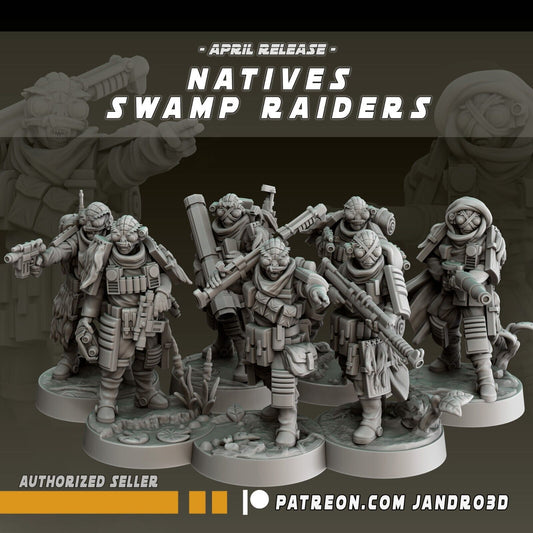 7 x Natives Swamp Raiders -Star Wars Legion compatible Jandro3D