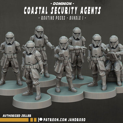 9 x Outsiders Coastal Security Agents / Troopers - Star Wars Legion compatible