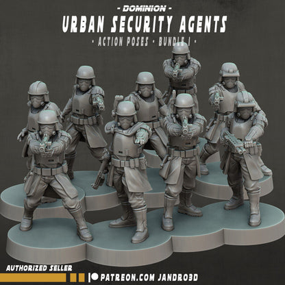 9 x Outsiders Urban Security Agents / Troopers -Star Wars Legion compatible