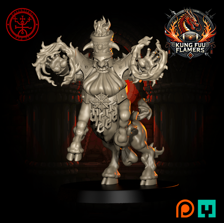 Chaos Dwarves Kung Fu Flamers Fantasy Football team - Torchlight TLM Chorf