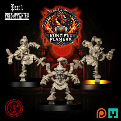 Chaos Dwarves Kung Fu Flamers Fantasy Football team - Torchlight TLM Chorf