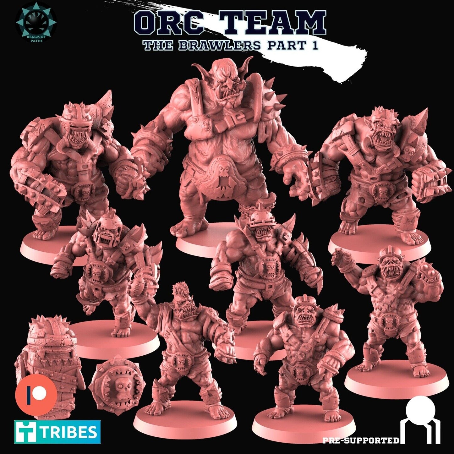 Orc ‘The Brawlers ’ Fantasy Football Team  - Realm Of Paths