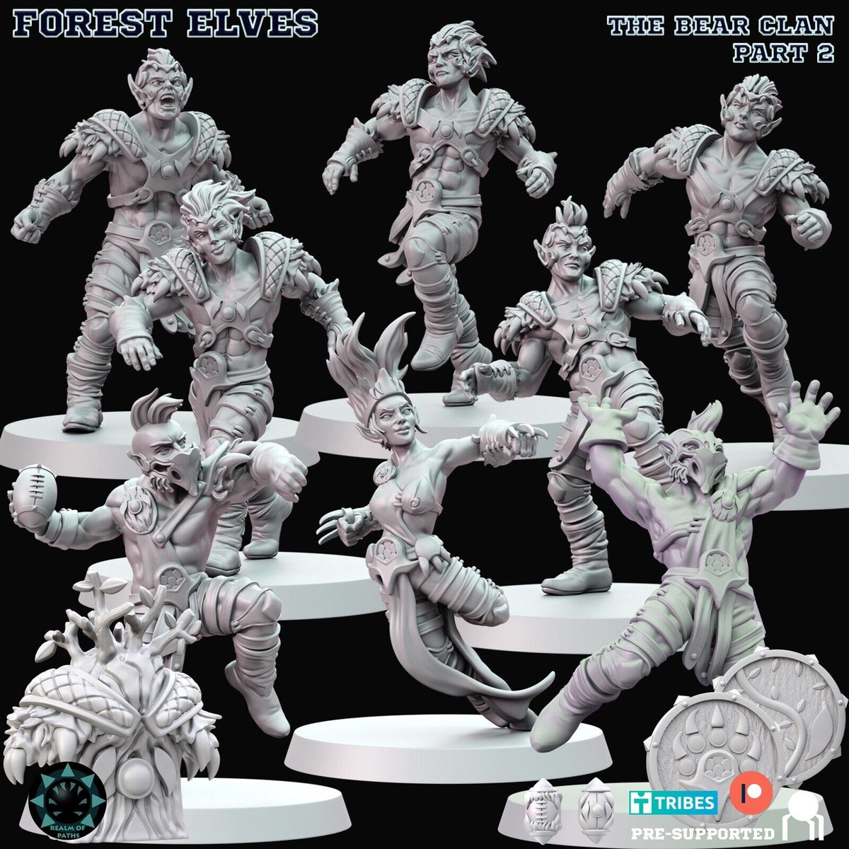 Wood Elves The Bear Clan Fantasy Football Team  - ROP  -Forest Elves